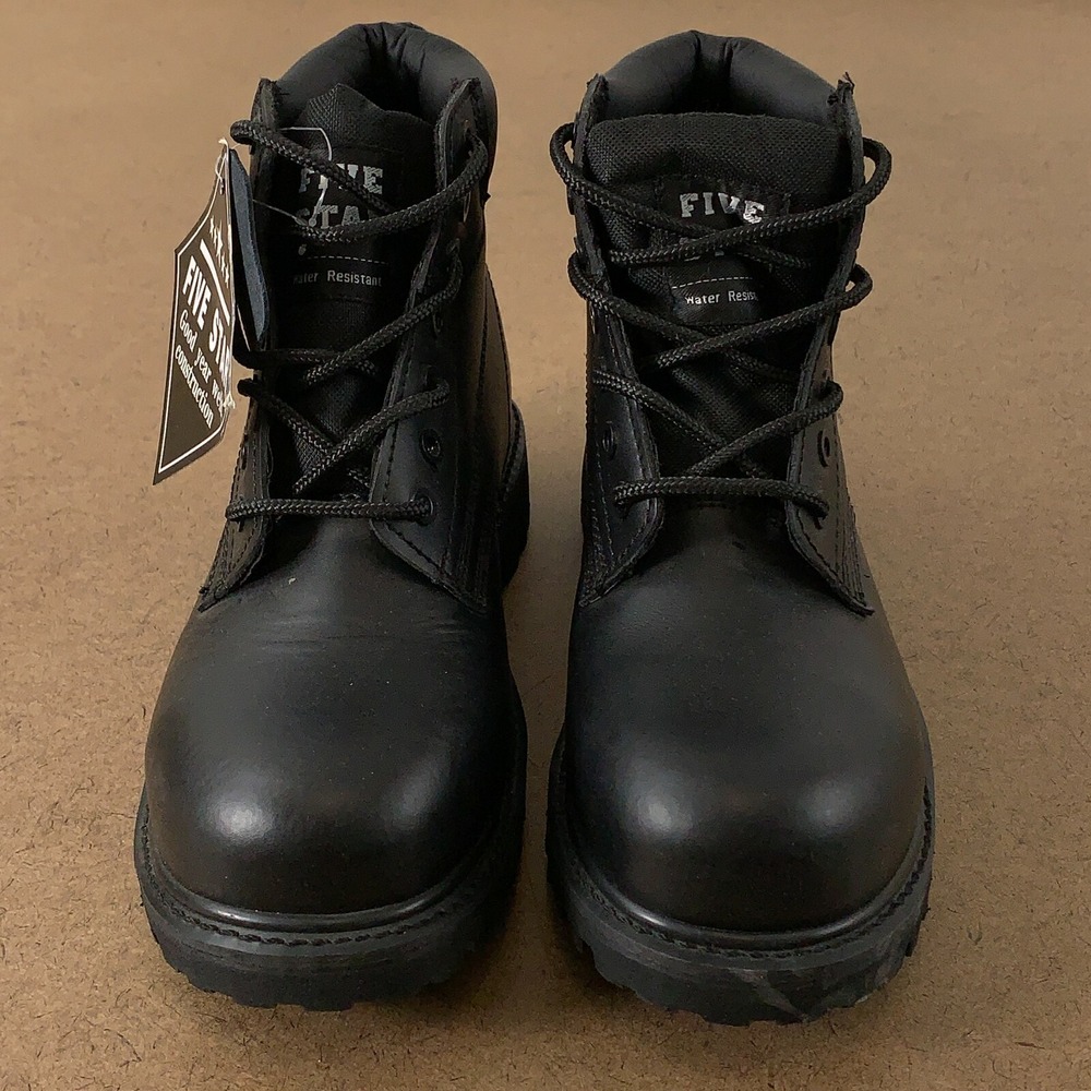 Five Star Men's Size 6.5W Black Composite Toe Oil Resistant Safety Lace Up Boots